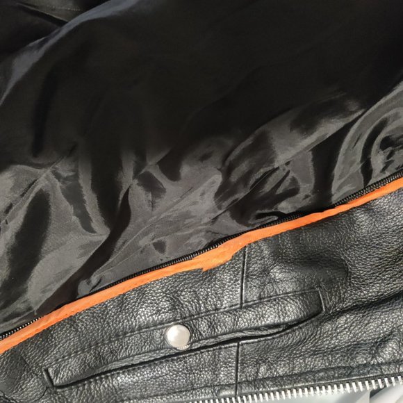 USED DEFECT Milwaukee Leather Men's Motorcycle Jacket Black Size 2XL $200 GG017 - Picture 3 of 4